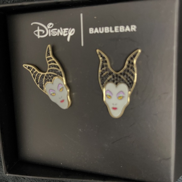 Disney Jewelry - Disney Baublebar Maleficent  Villain Enamel Earrings